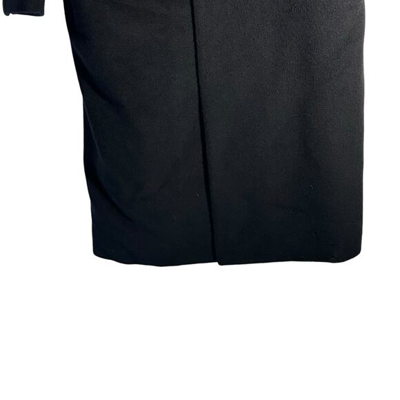 LANVIN CLASSIQUE Pure Wool Overcoat 48R Italy Black Luxury Designer Long Coat - Picture 3 of 16